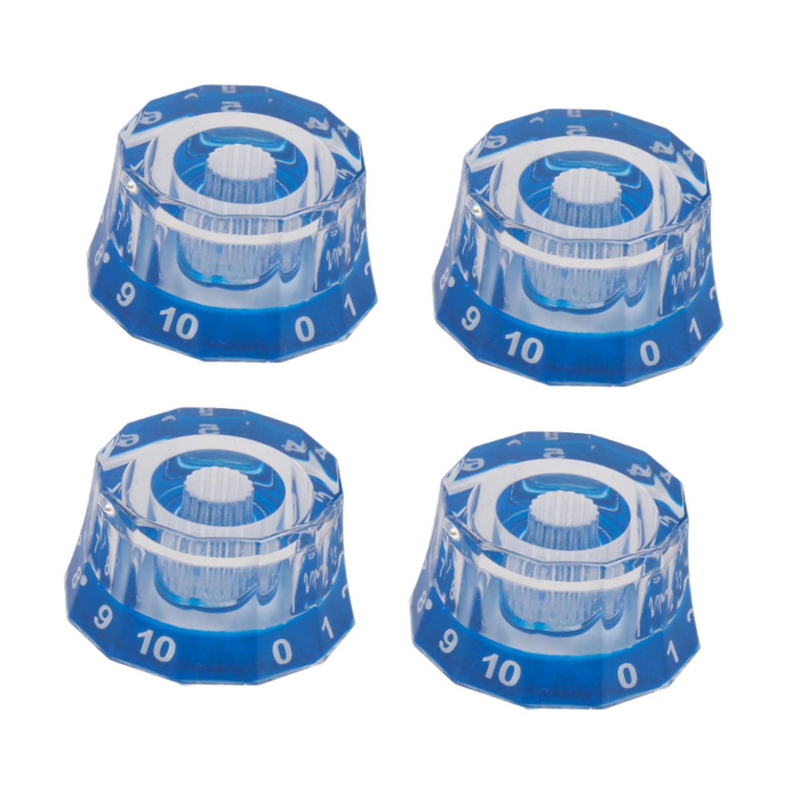 4Pcs Guitar Knobs Acrylic Universal Bass Knob Spare Parts Repair Maintenance Blue