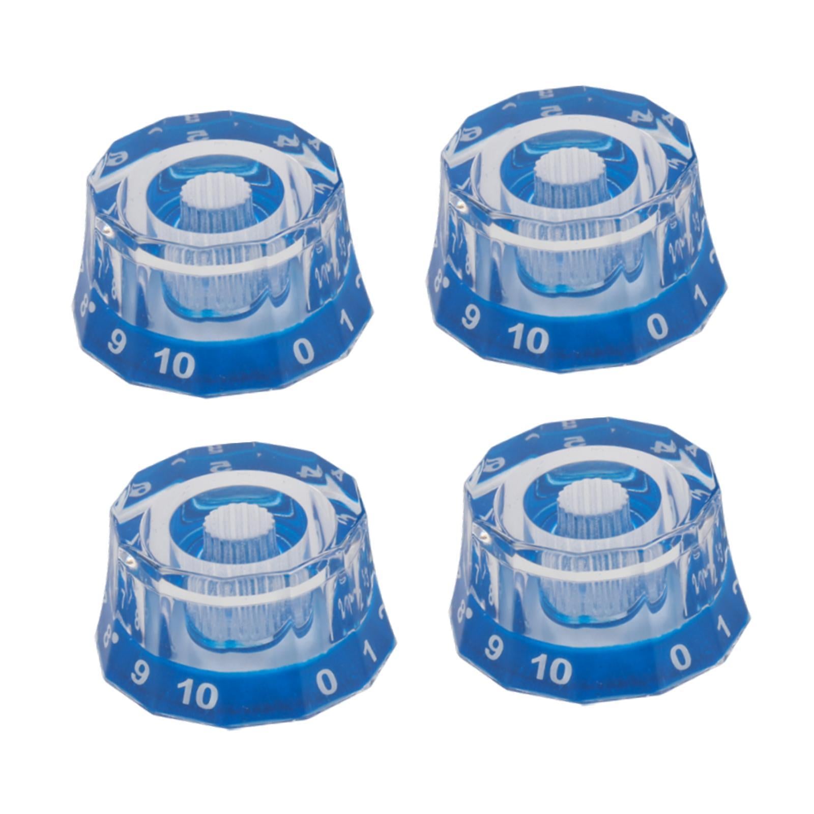 4Pcs Guitar Knobs Acrylic Universal Bass Knob Spare Parts Repair Maintenance Blue