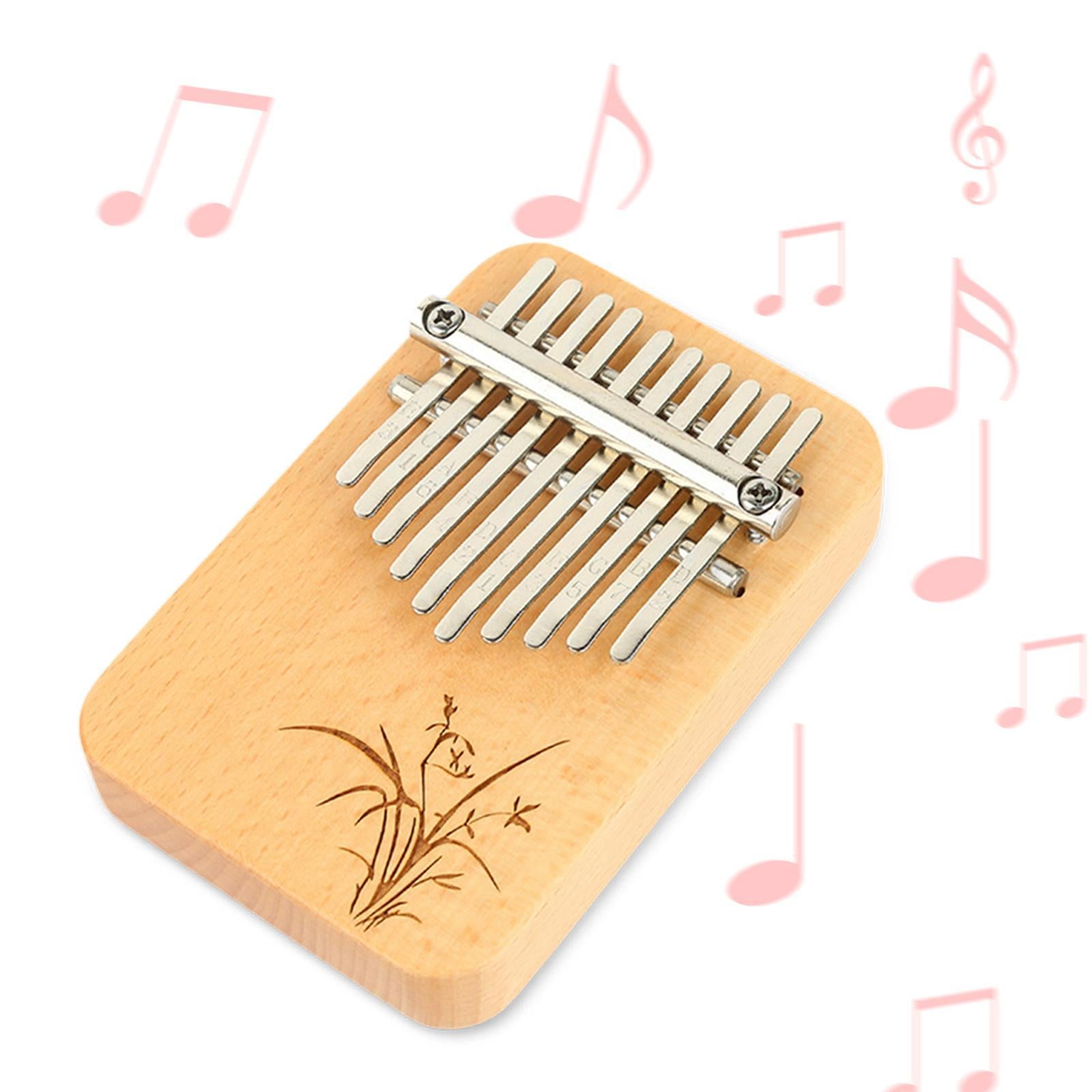 Wood Mbira with 10 Notes Wood Thumb Piano Finger Piano Mbira Lightweight Wood Color