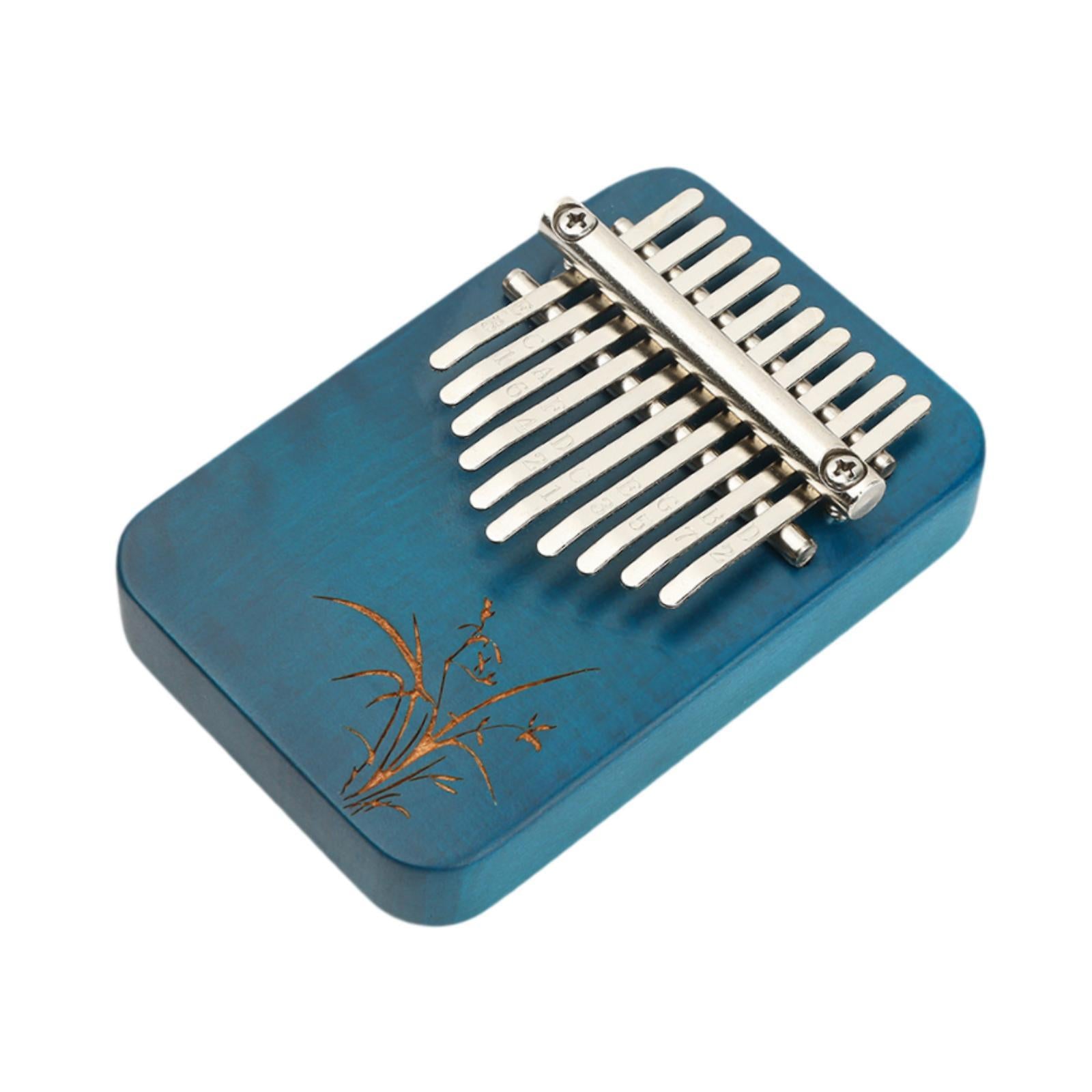 Wood Mbira with 10 Notes Wood Thumb Piano Finger Piano Mbira Lightweight Blue