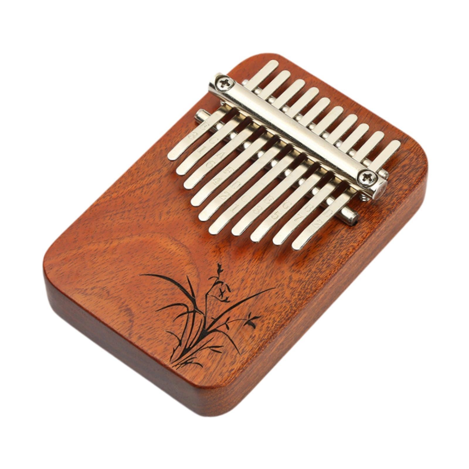 Wood Mbira with 10 Notes Wood Thumb Piano Finger Piano Mbira Lightweight Brown