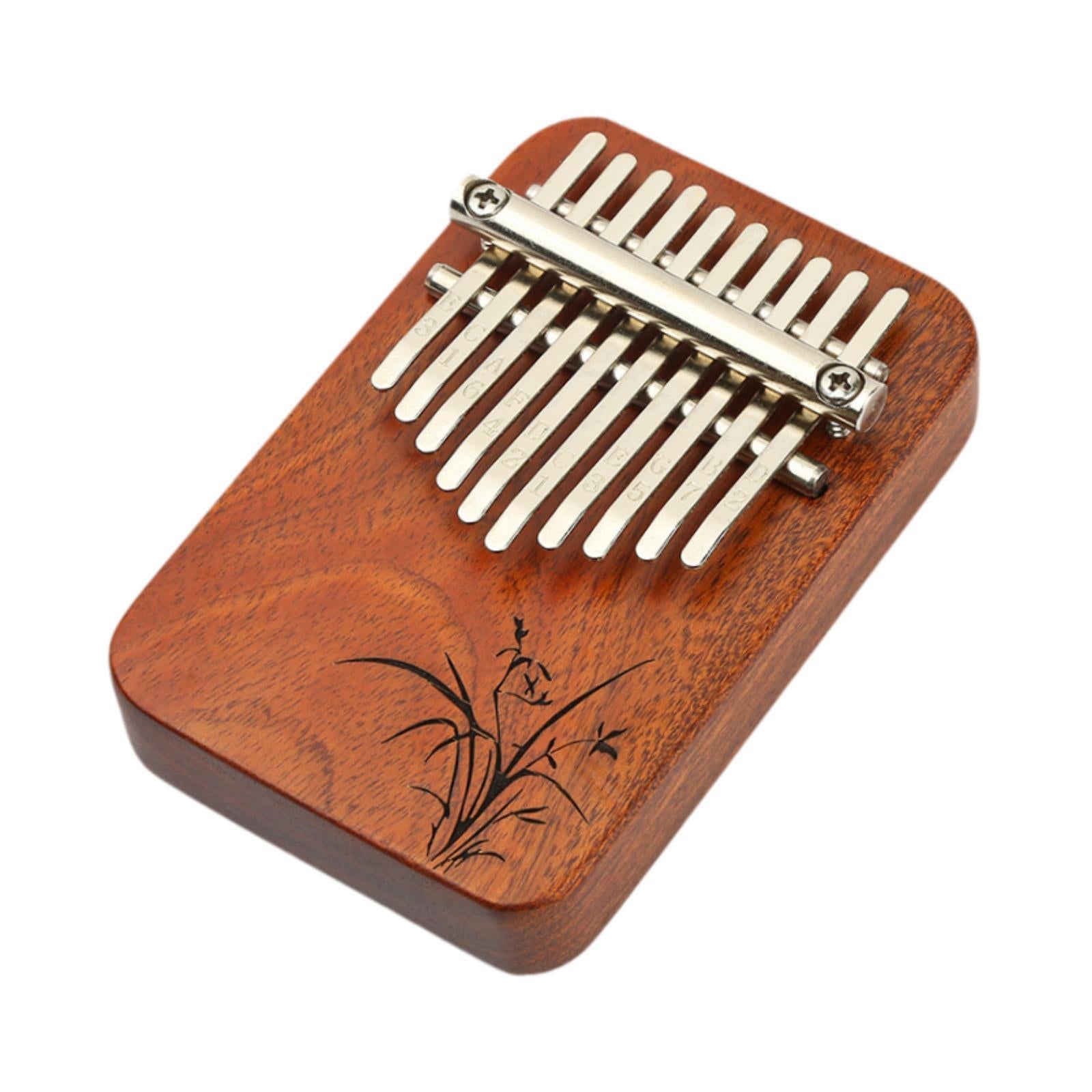 Wood Mbira with 10 Notes Wood Thumb Piano Finger Piano Mbira Lightweight Brown