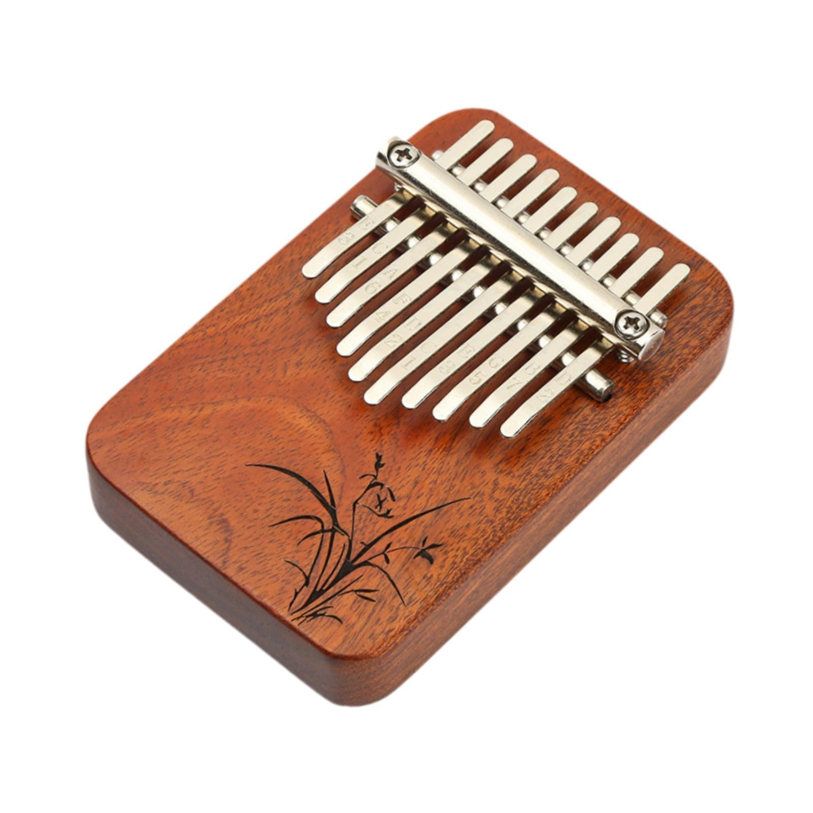 Wood Mbira with 10 Notes Wood Thumb Piano Finger Piano Mbira Lightweight Brown