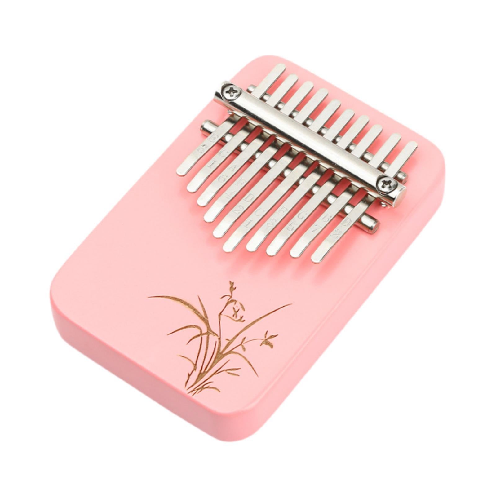 Wood Mbira with 10 Notes Wood Thumb Piano Finger Piano Mbira Lightweight Pink