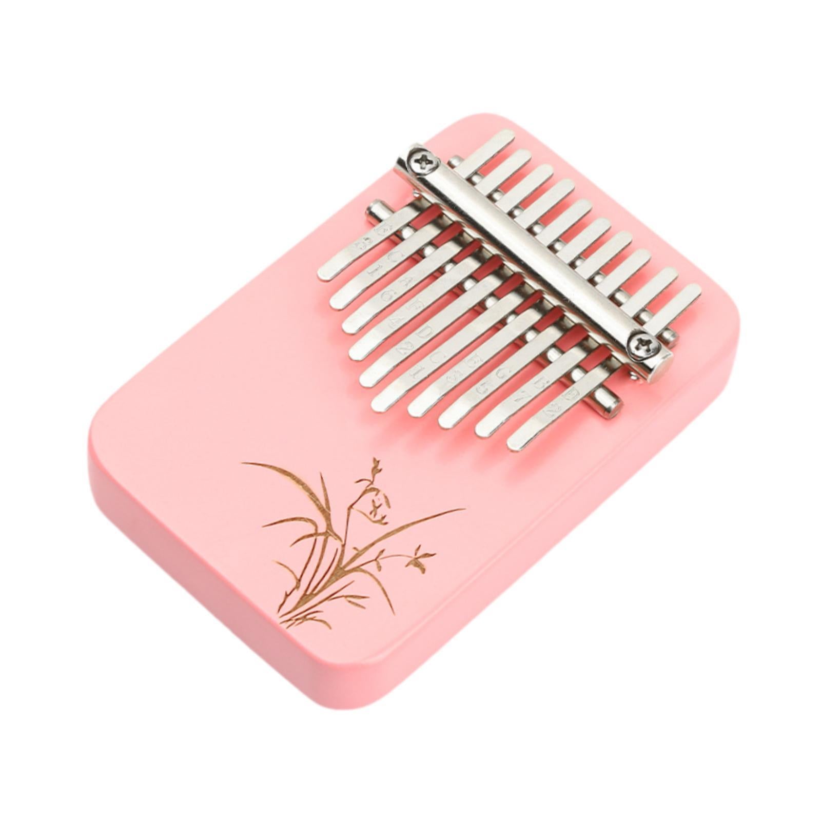 Wood Mbira with 10 Notes Wood Thumb Piano Finger Piano Mbira Lightweight Pink