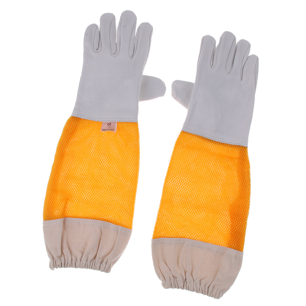 Beekeeping Protective Gloves with Vented Long Sleeves Gloves