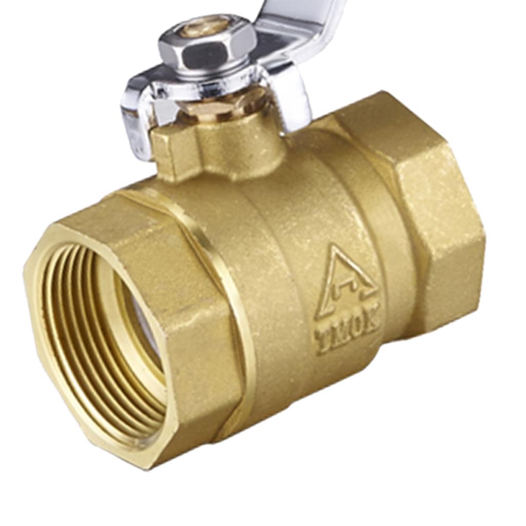 Brass Ball Valve 1-Inch NPT Female Thread Shut-Off Drain PT Gas Fluid Valve