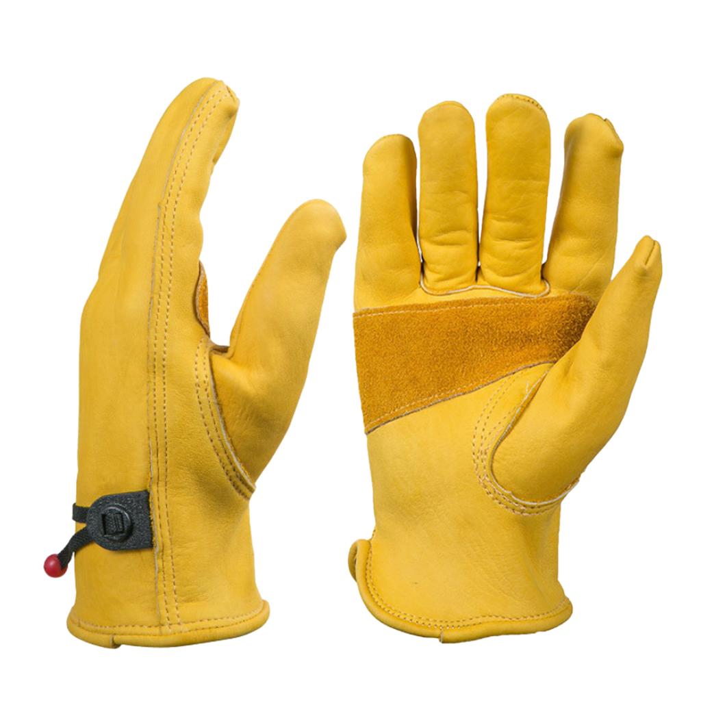 Cowhide Work Gloves Motorcycle DIY Yardwork Construction M
