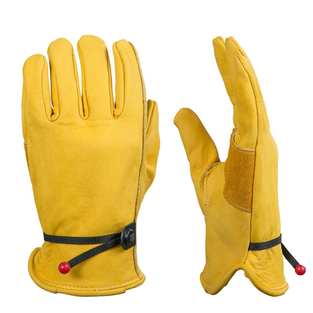 Cowhide Work Gloves Motorcycle DIY Yardwork Construction L