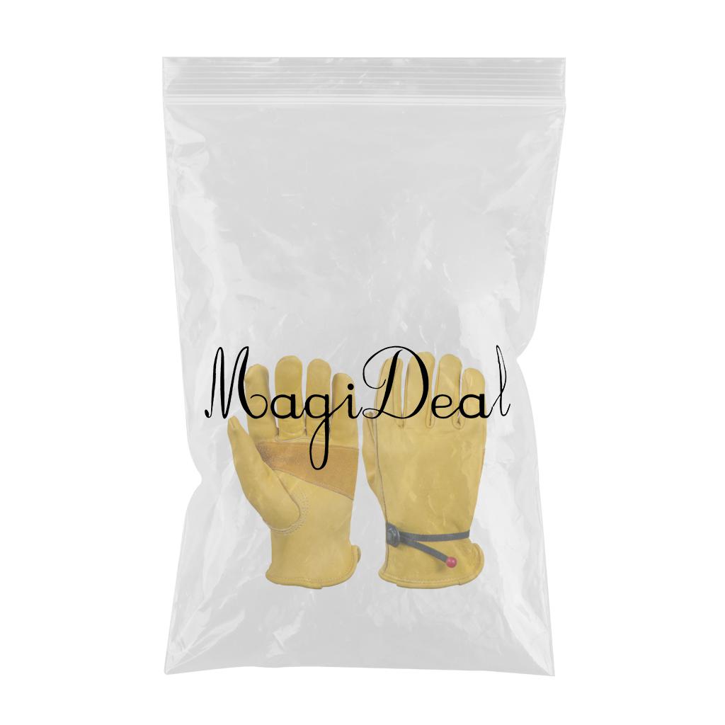Cowhide Work Gloves Motorcycle DIY Yardwork Construction L