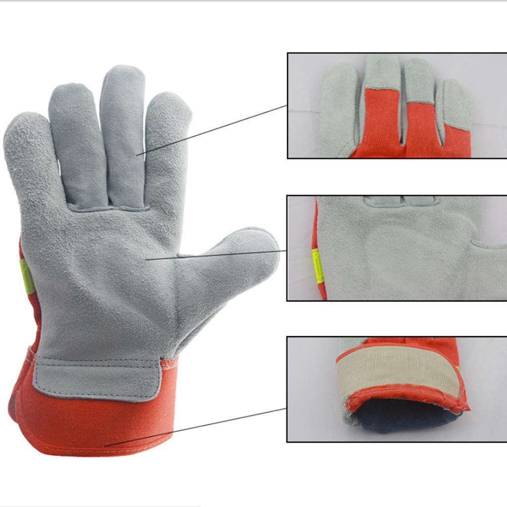 Leather Labor Gloves Welding Work Glove Safety Anti Fire Protective Gauntlet