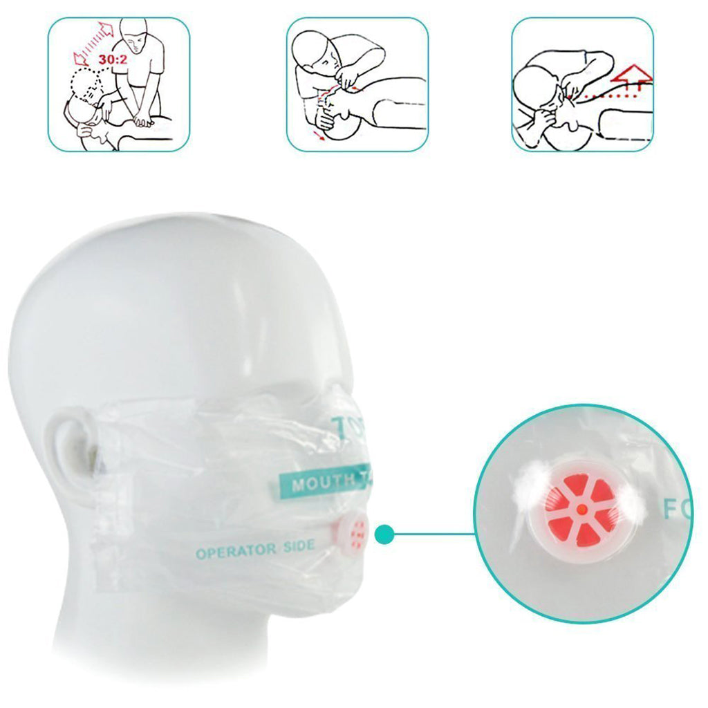 CPR Mask Keychain Emergency Survial Rescue Face Shield for First Aid green