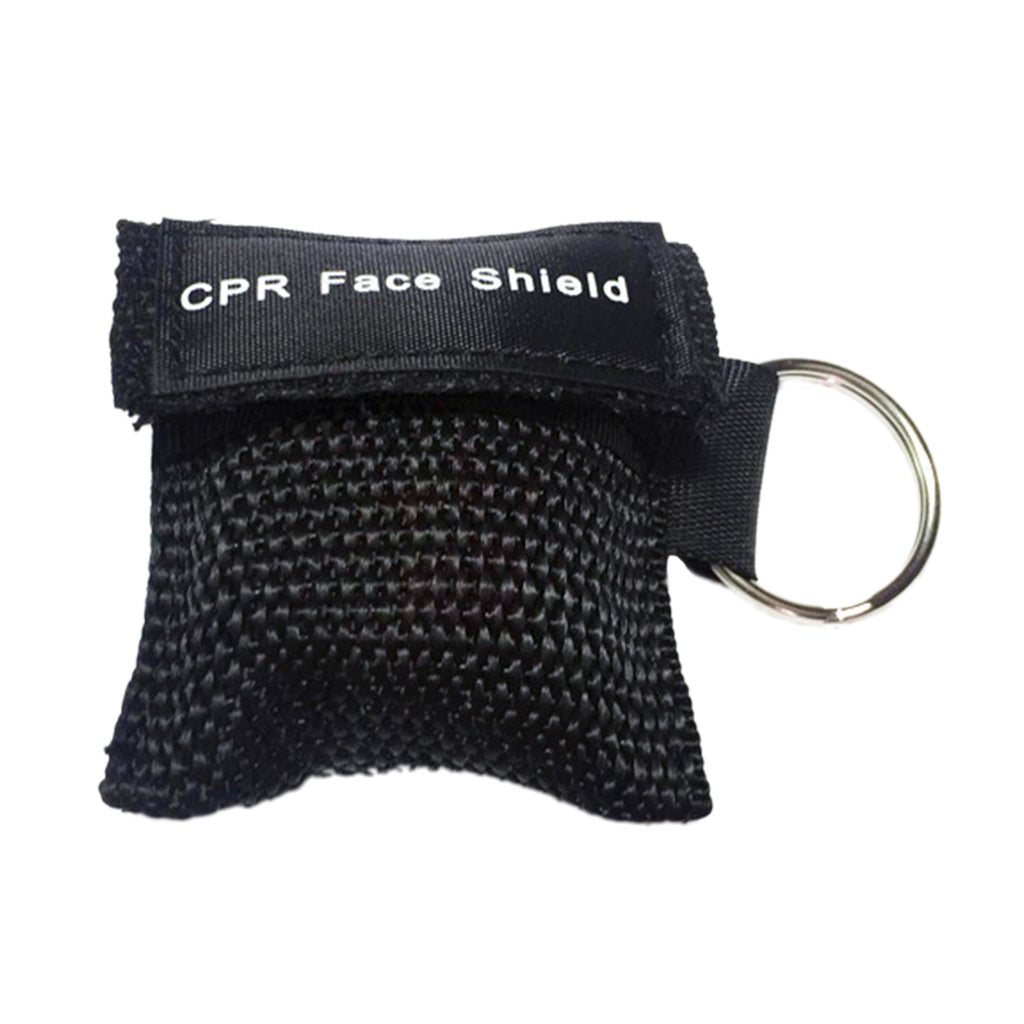 CPR Mask Keychain Emergency Survial Rescue Face Shield for First Aid black