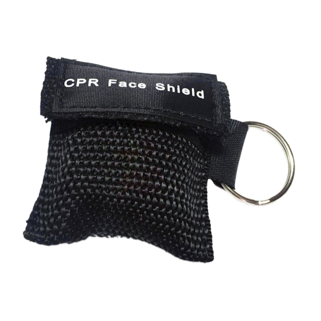 CPR Mask Keychain Emergency Survial Rescue Face Shield for First Aid black