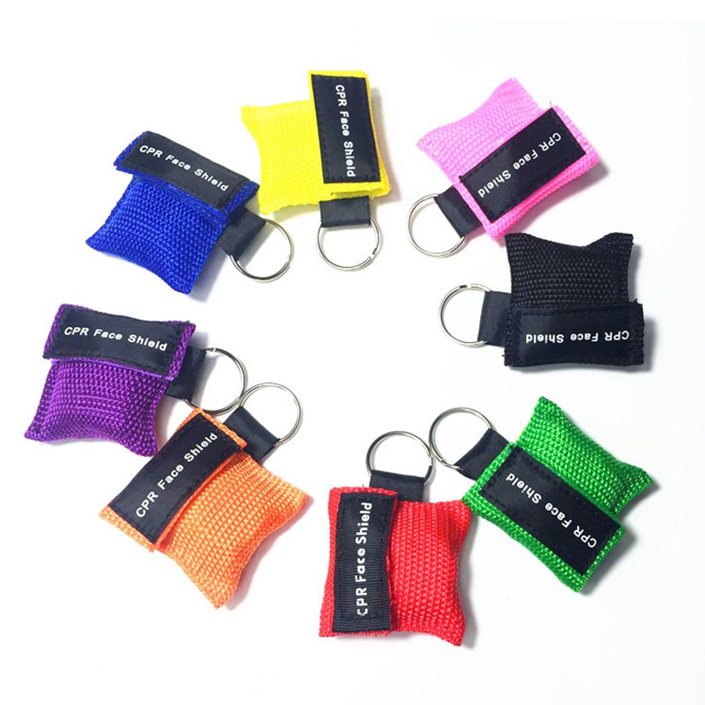 CPR Mask Keychain Emergency Survial Rescue Face Shield for First Aid purple