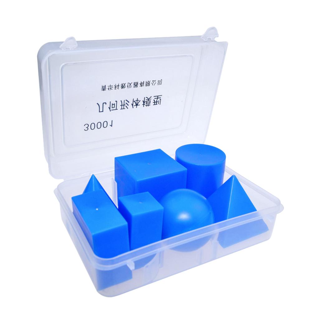 Set Of 7 Pieces Geometric Shapes 3D Solids Preschool School Learning Tools
