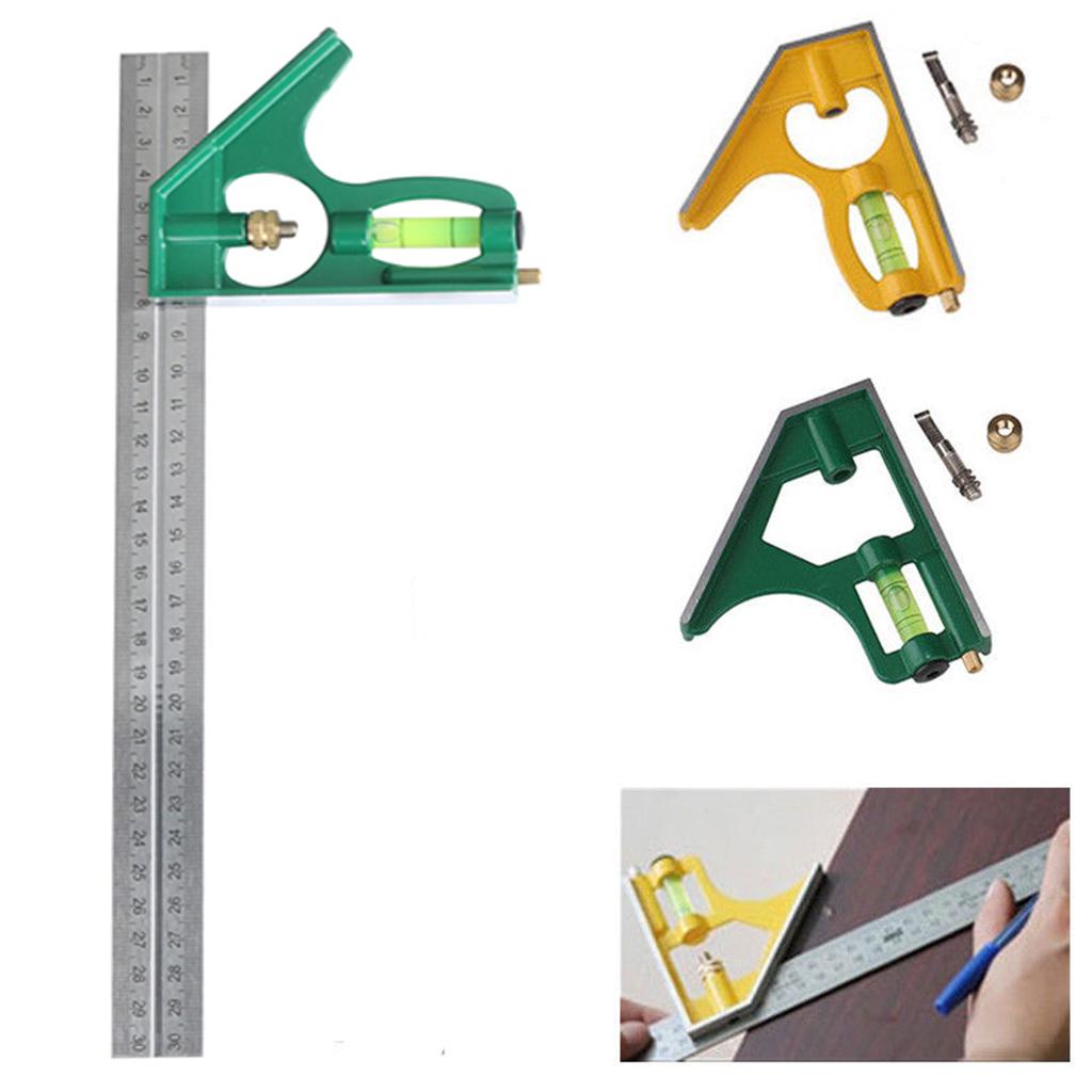 3 Pieces 12' Metal Combination Square Ruler Adjustable Angle Measuring Ruler