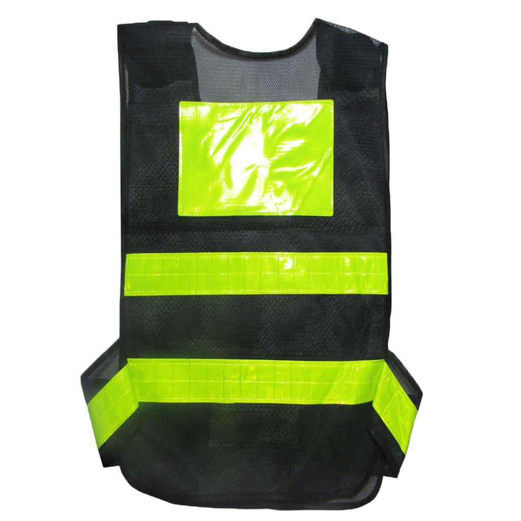 Adjustable Safety Vest Reflective Jacket Security Waistcoat Vest -Black