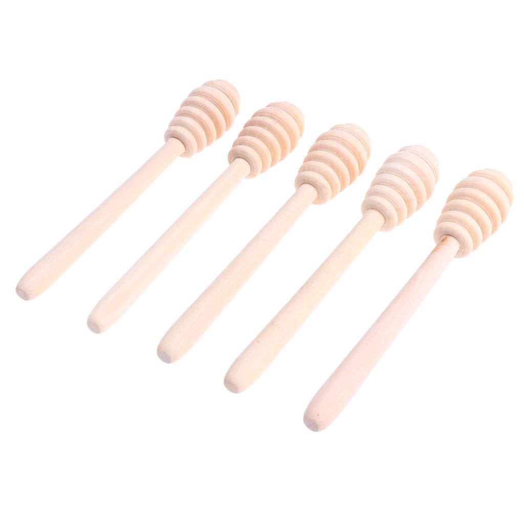 2x5 Pieces Wooden Honey Stirring Sticks Jam Muddler Kitchen Cooking Rods Tool