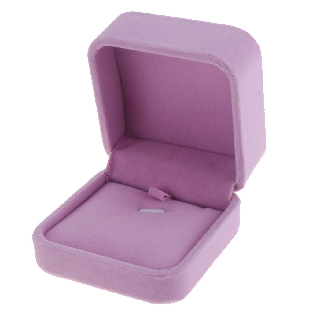 Necklace Pendant Bracelet Jewelry Display Storage Box Case 7x7x4cm pink