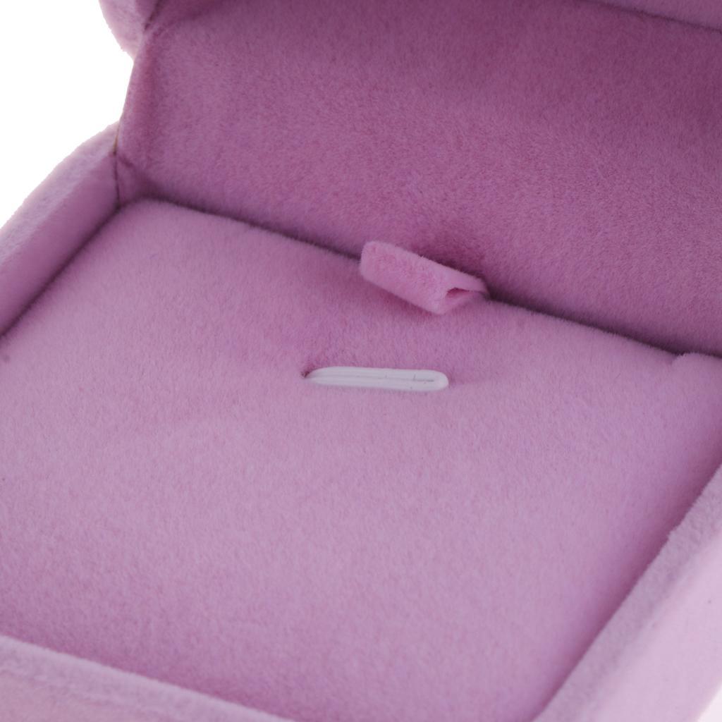 Necklace Pendant Bracelet Jewelry Display Storage Box Case 7x7x4cm pink