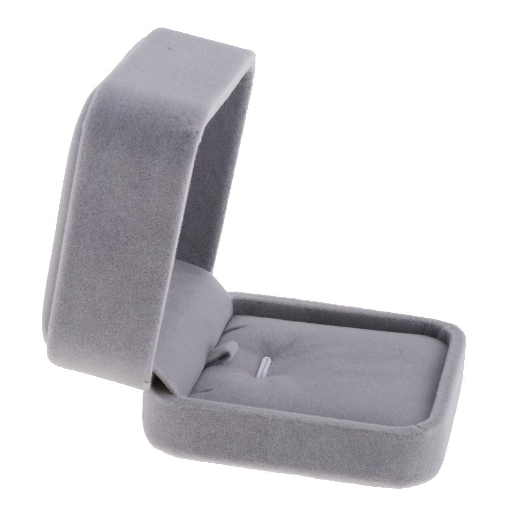 Necklace Pendant Bracelet Jewelry Display Storage Box Case 7x7x4cm gray