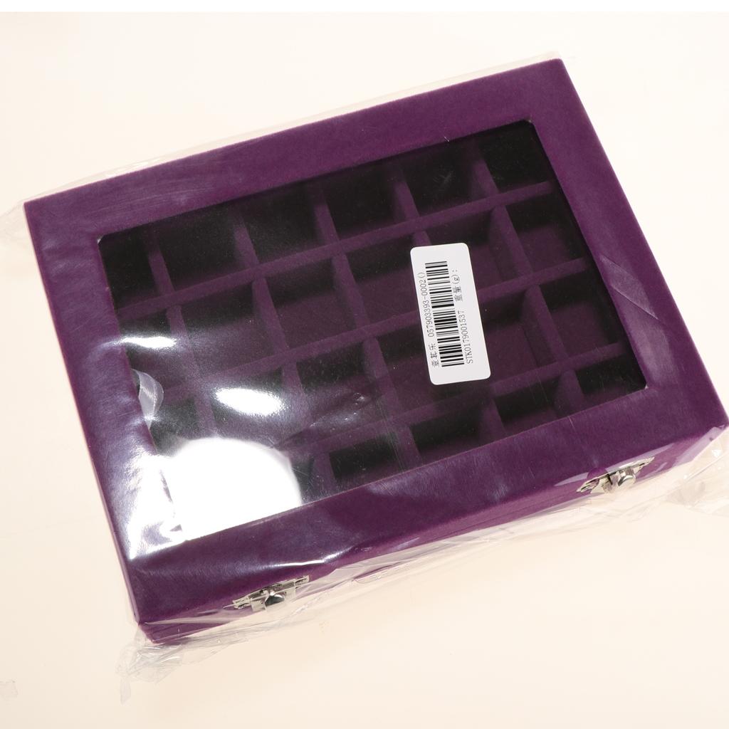Wooden Velvet Jewelry Necklace Ring Storage Box Case Organizer Gift Purple
