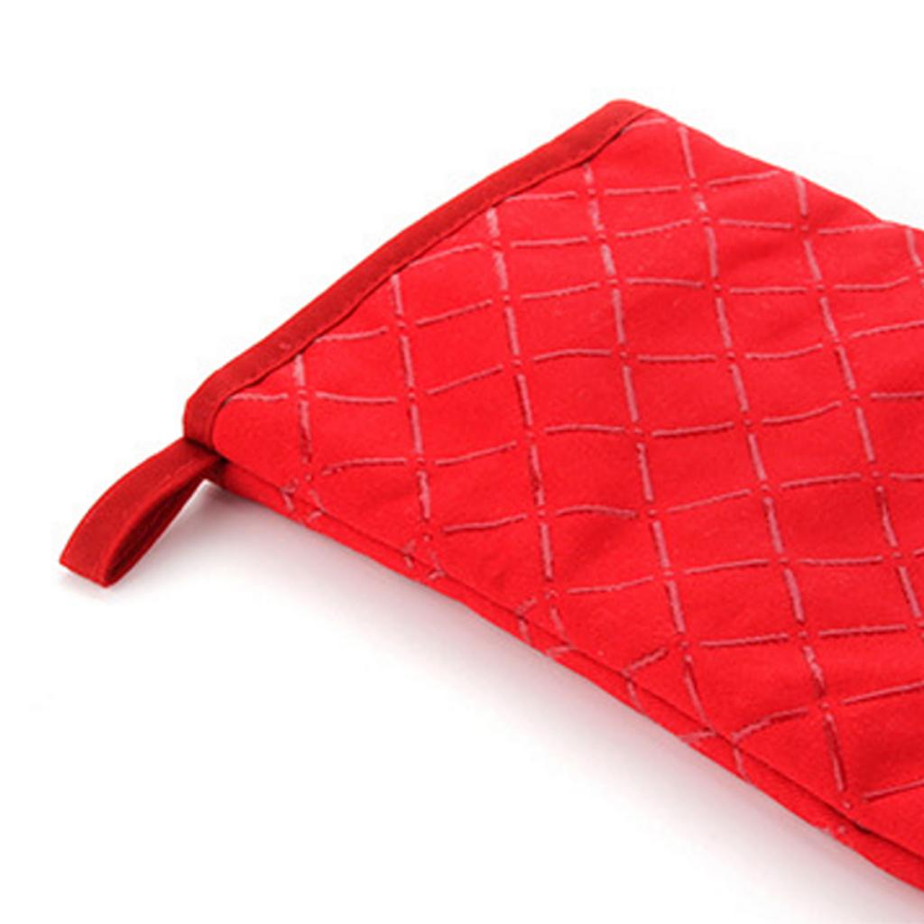 Kitchen Heat Insulation Microwave Oven Mitts Oven Gloves for Cooking Red