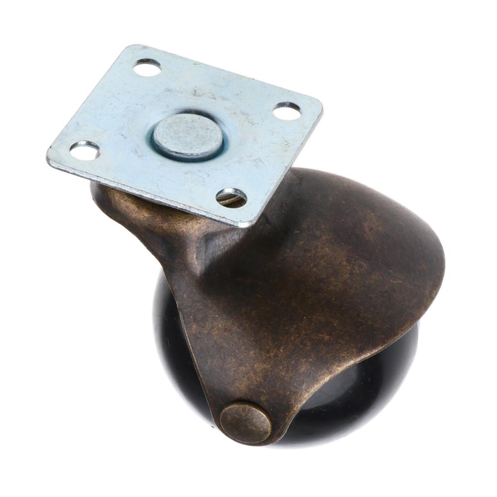 4 Pcs 2'' Swivel Ball Caster PP Wheels with Brake Lock Screw-in Universal