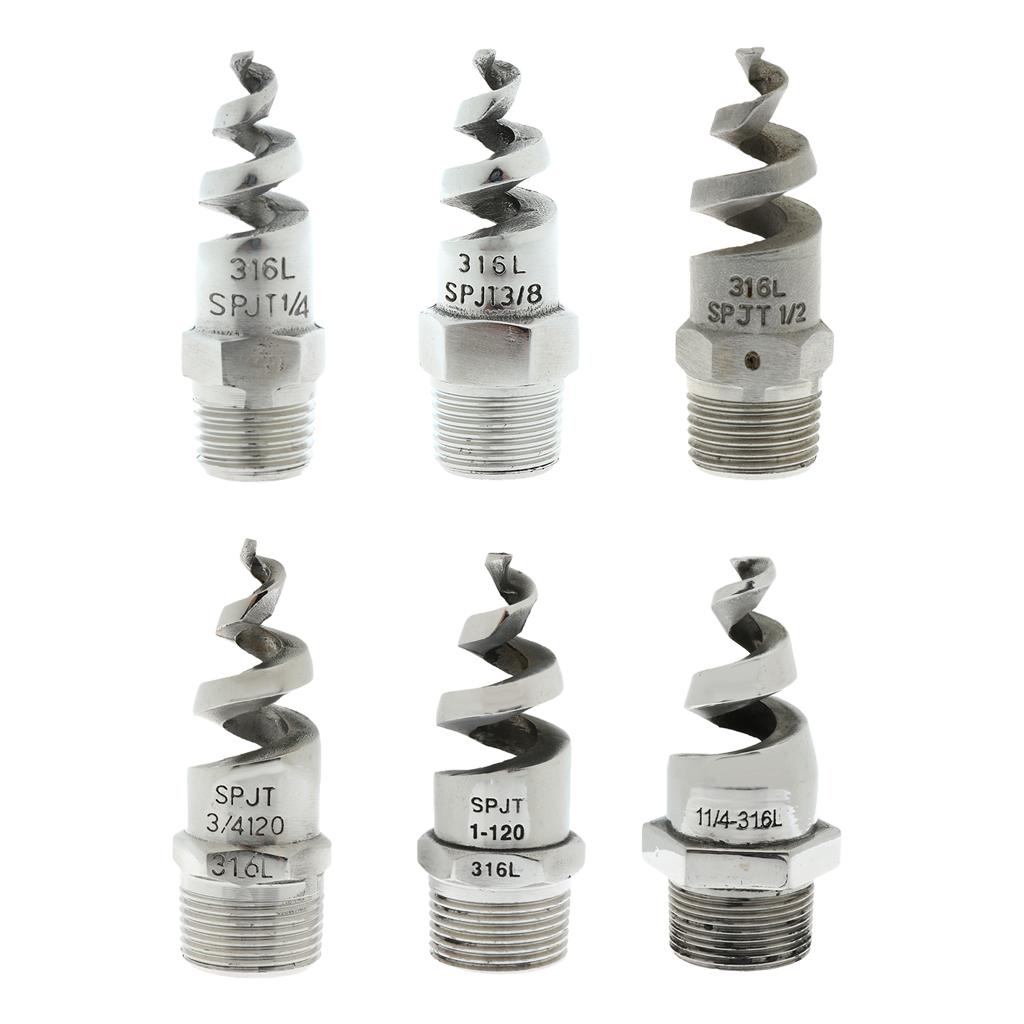 Spiral Jet Cone Atomization Spray Nozzle 1/4" Male 316 Stainless Steel