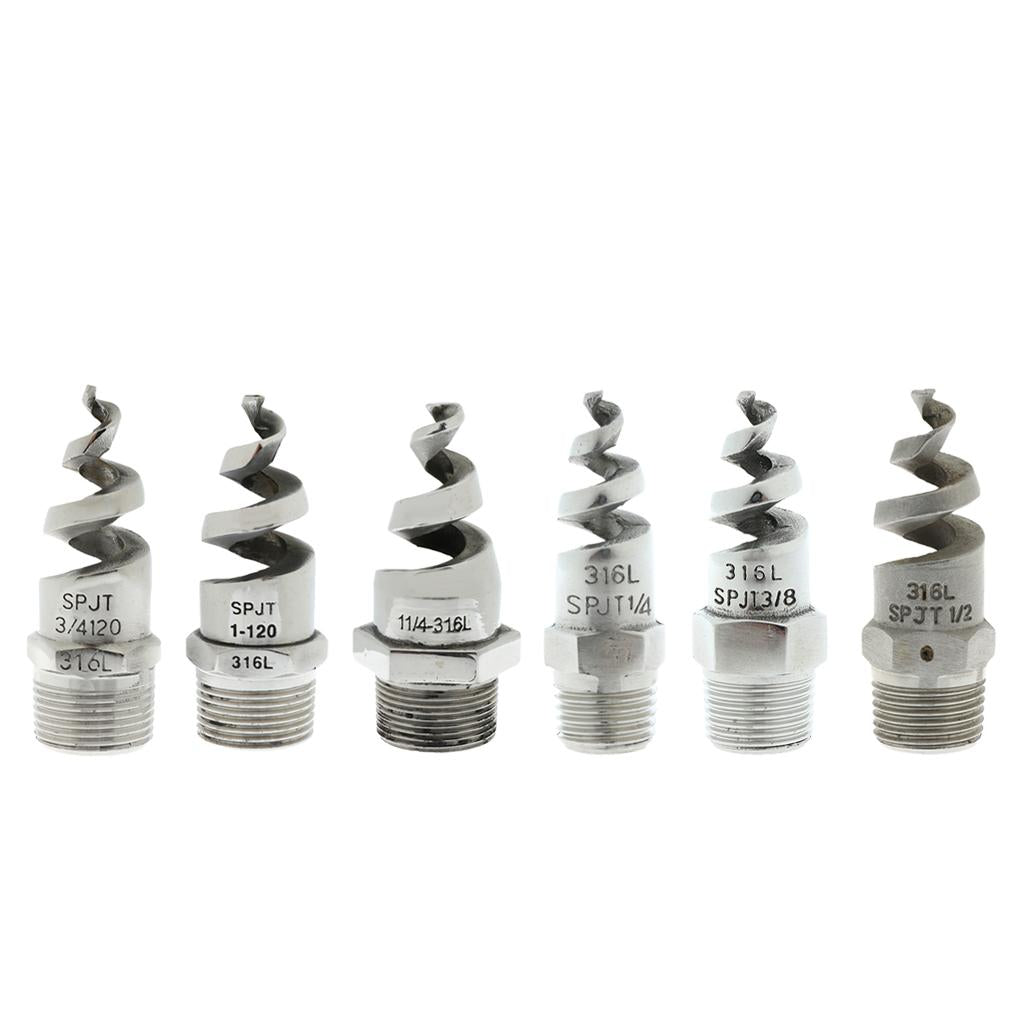 Spiral Jet Cone Atomization Spray Nozzle 1/4" Male 316 Stainless Steel