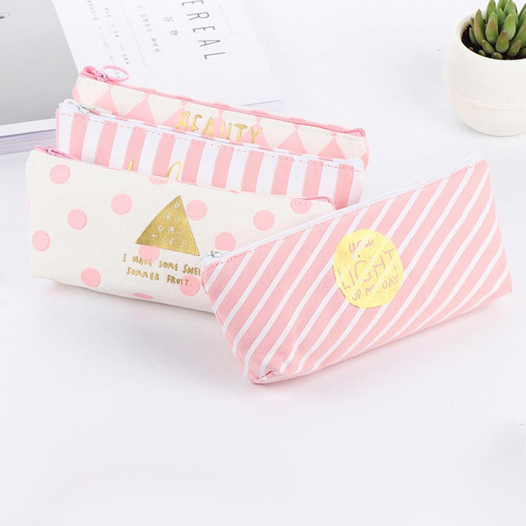 Fashion Zipper Pencil Pen Case Bag Makeup Cosmetic Bag Pouch Plaid