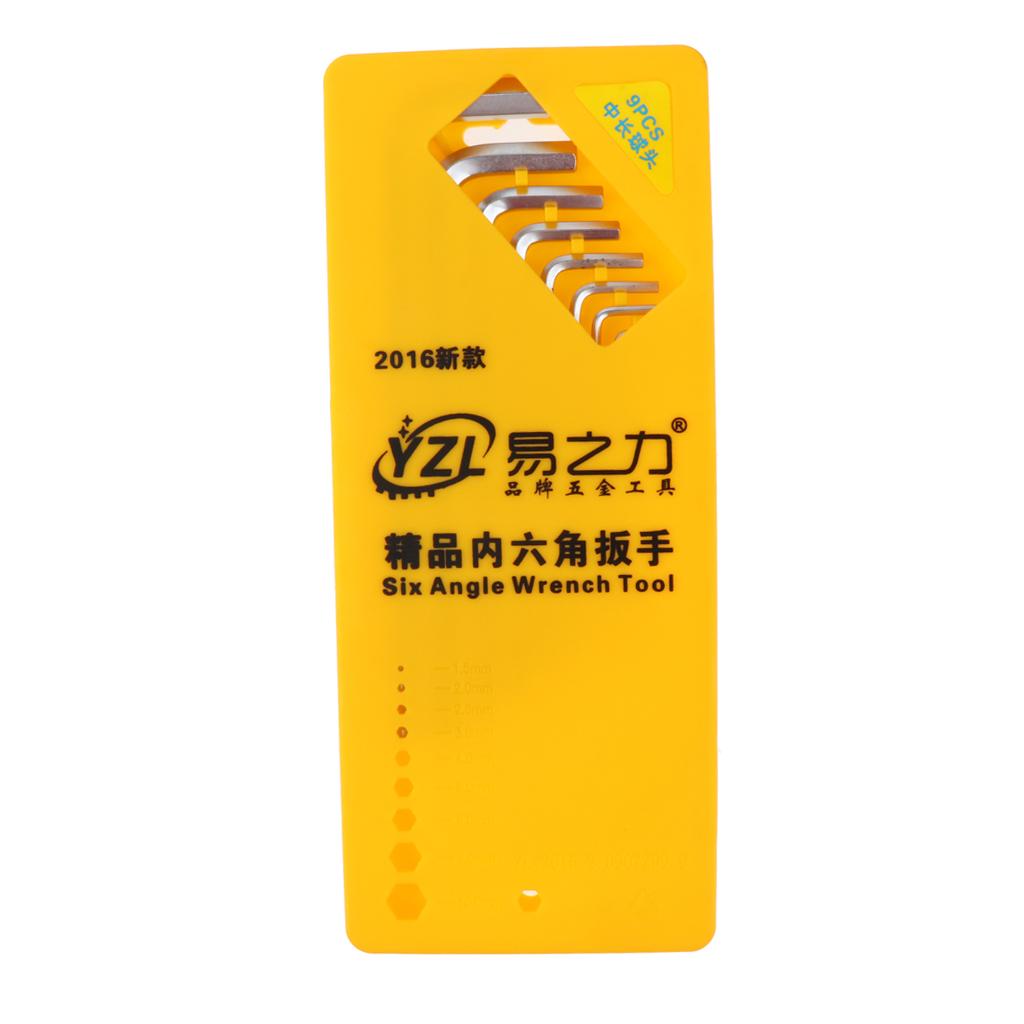 9 Piece Metric Hex Key Allen Wrench Long Short Arm L Arm Ball End