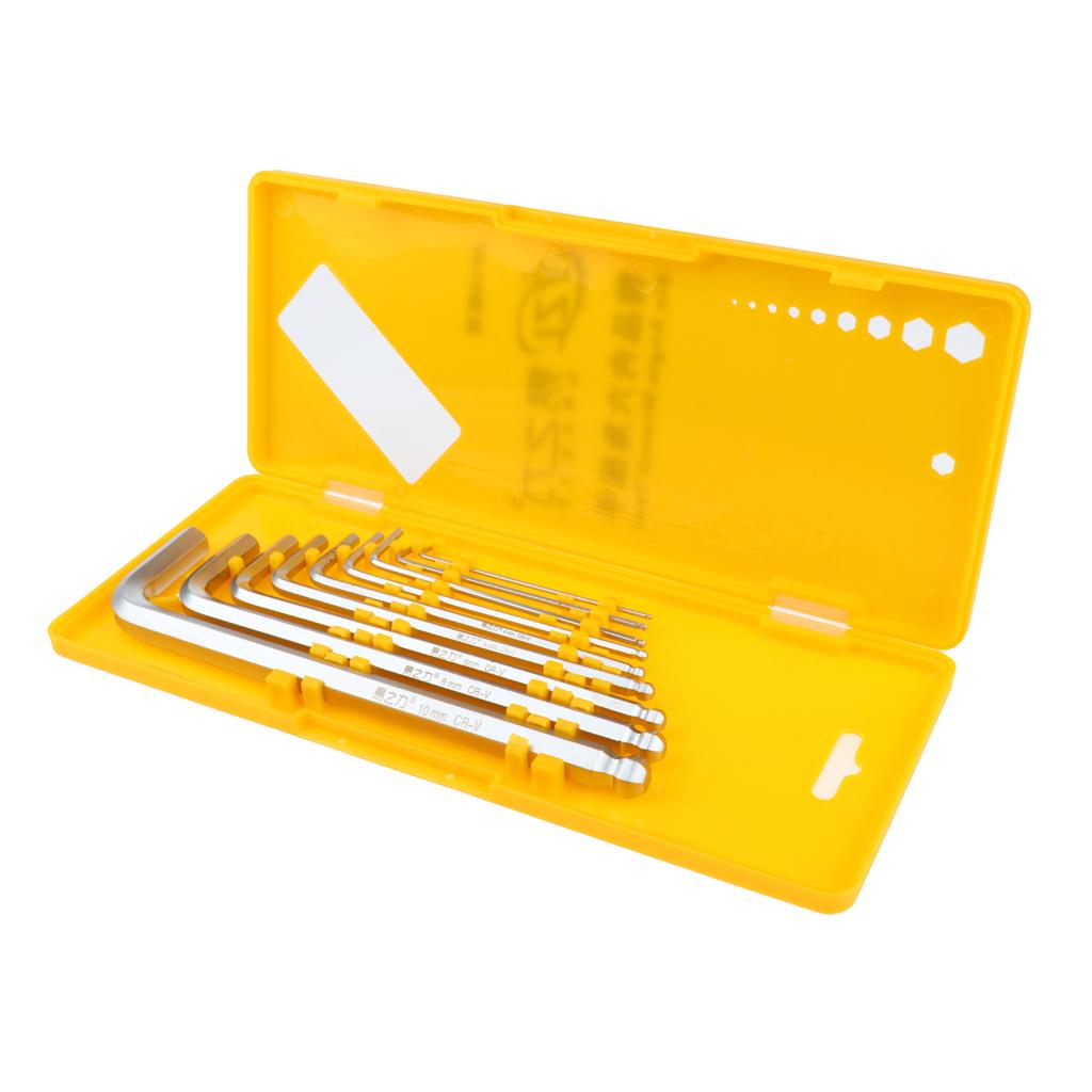 9 Piece Metric Hex Key Allen Wrench Long Short Arm L Arm Ball End