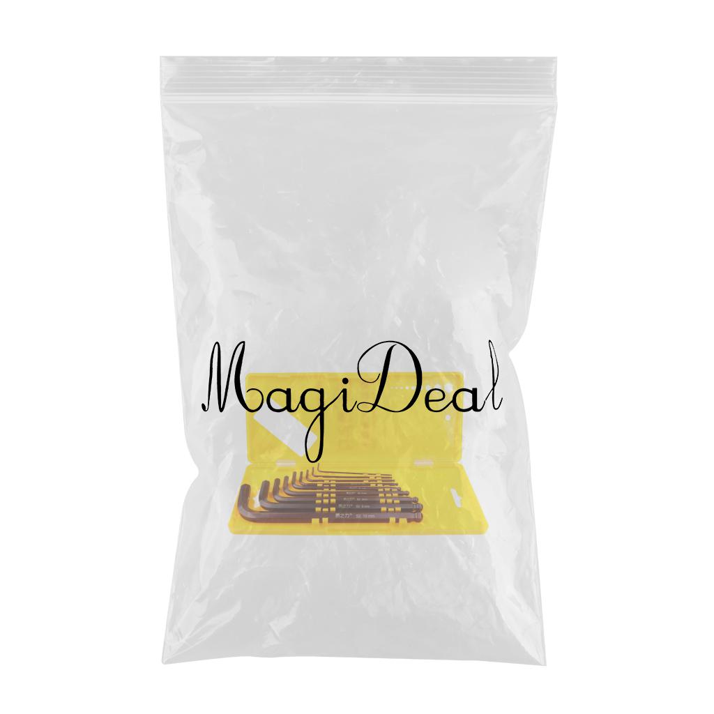 9 Piece Metric Hex Key Allen Wrench Long Short Arm L Arm Ball End Black