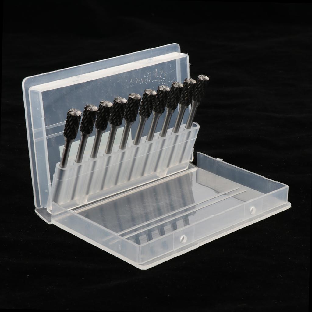 Set of 10 Pieces 6mm Tungsten Carbide Burrs Rotary Burrs Grinder Shank Bits