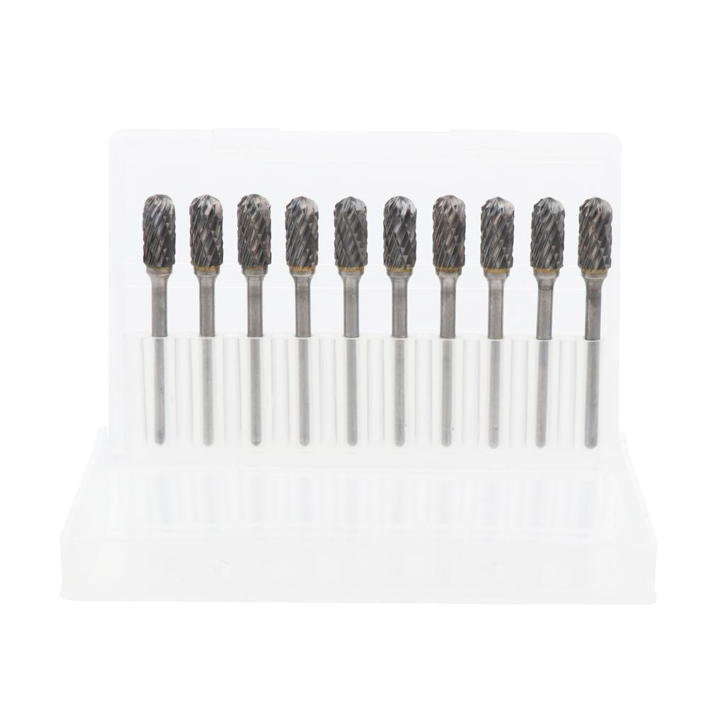 Set of 10 Pieces 6mm Tungsten Carbide Burrs Rotary Point Burrs Shank Bits