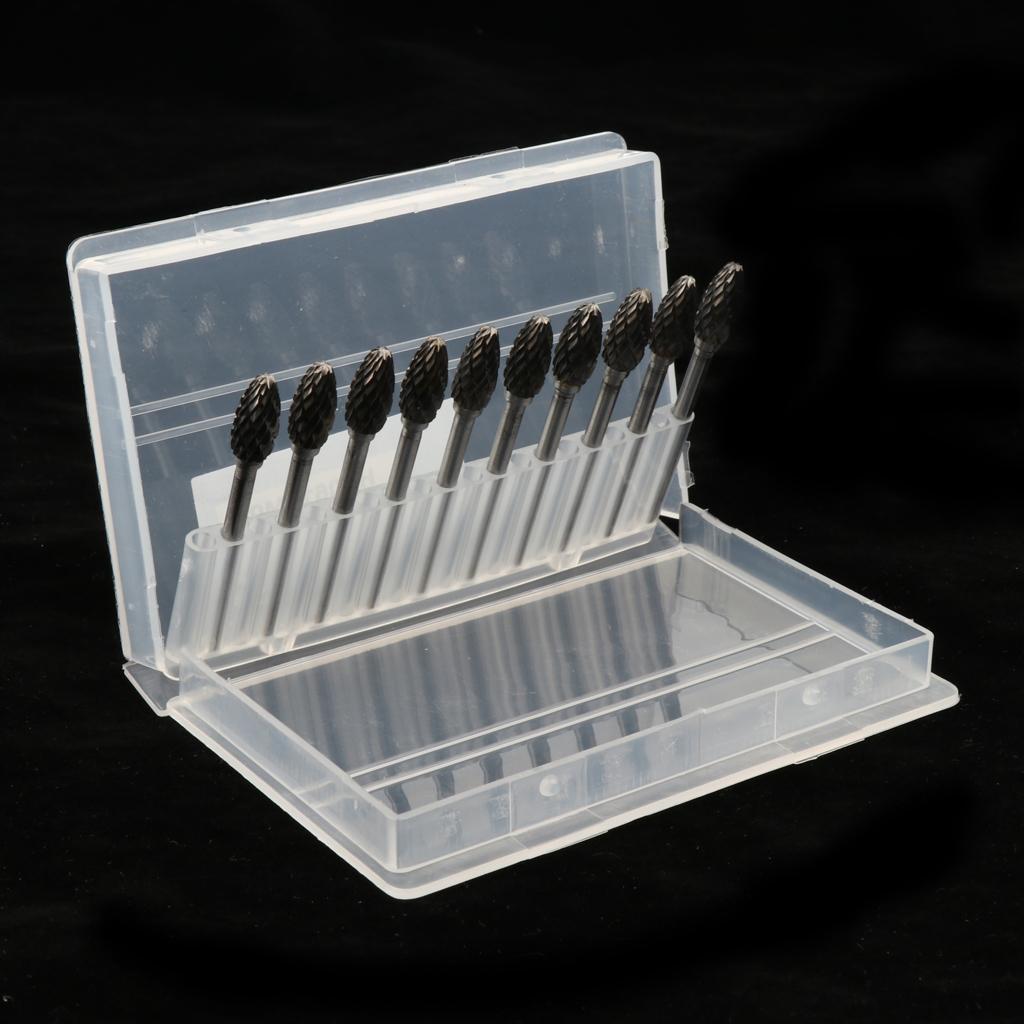 10pcs/pack Tungsten Carbide Rotary Point Burrs Die Grinder 6mm Shank Bits