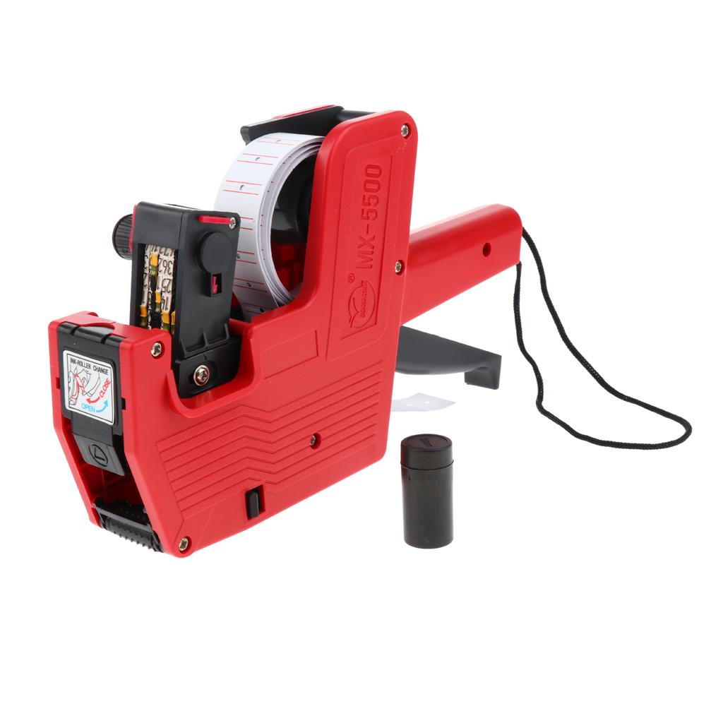 MX-5500 8 Digits Price Tag Gun Price Labeller for Multi-Currency 21*12mm Red