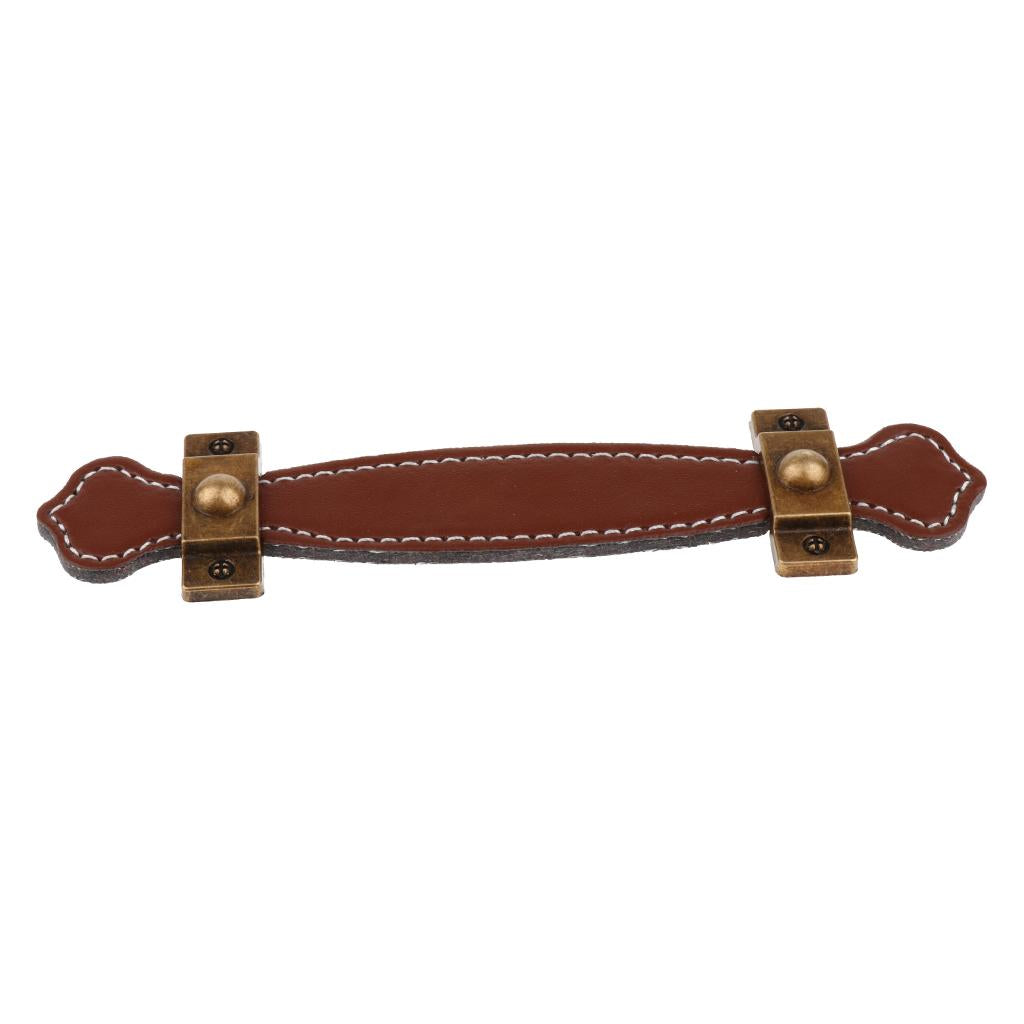 Leather Cabinet Handles Home Furniture Wardrobe Drawer Pull Knob 96mm