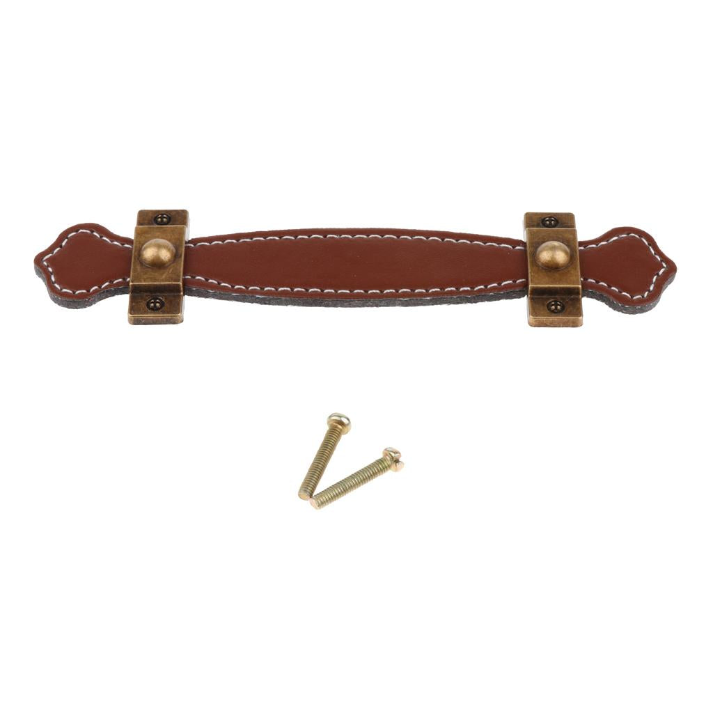 Leather Cabinet Handles Home Furniture Wardrobe Drawer Pull Knob 96mm
