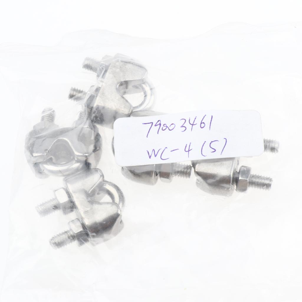 5 Pieces Stainless U-Shape Bolt Saddle Clamps Cable Clips for Wire Rope 4mm