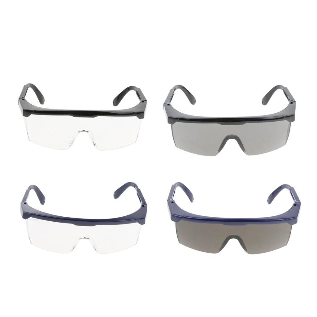 Adjustable Safety Protective PPE Glasses Goggles, Clear Lens, Black Frame