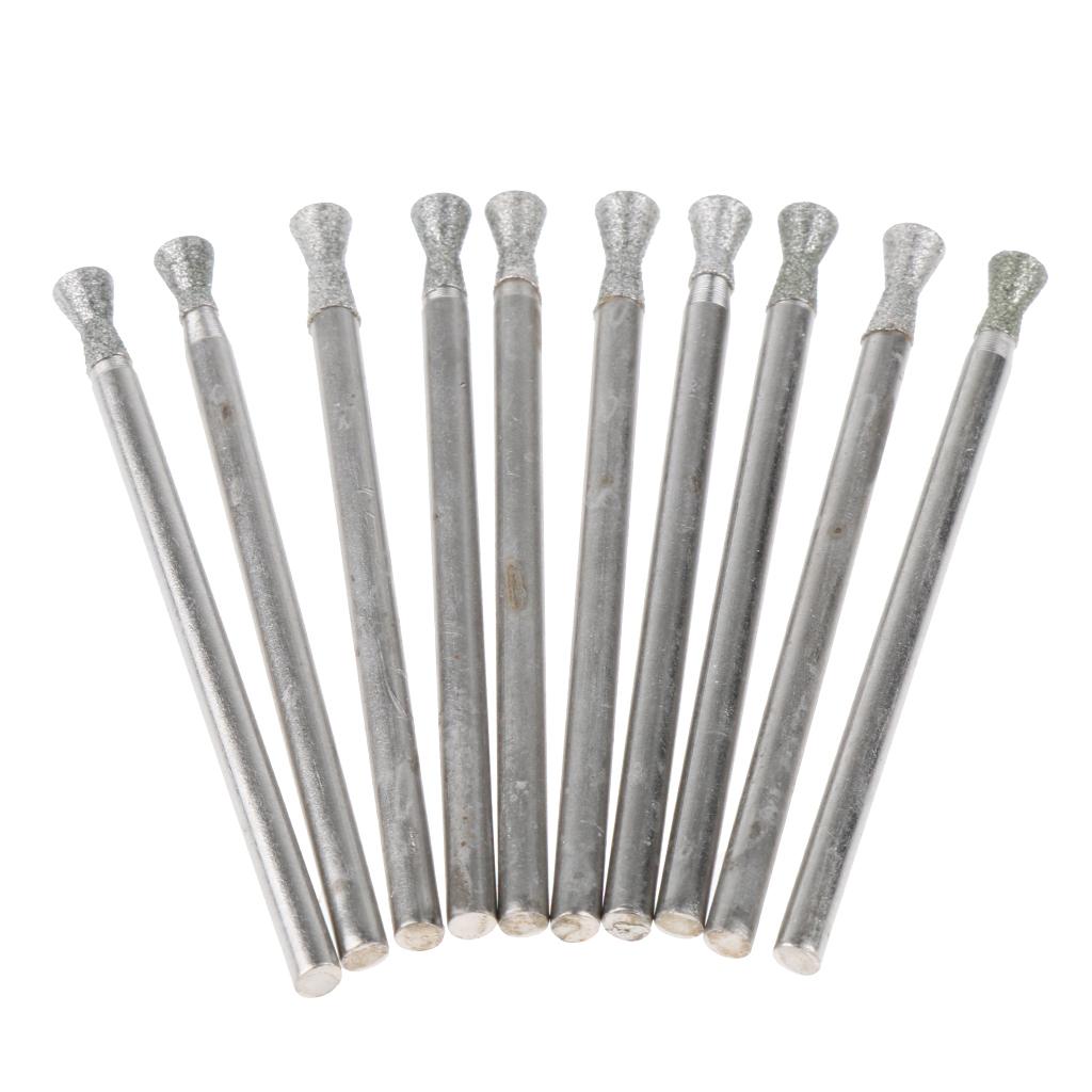 10 Pieces 1/8" Thin Disc Type Shaft Diamond Engraving Burrs Bits Diam. 3mm