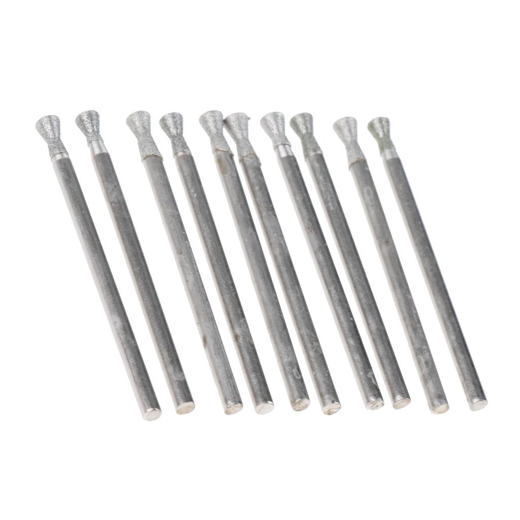 10 Pieces 1/8" Thin Disc Type Shaft Diamond Engraving Burrs Bits Diam. 3mm