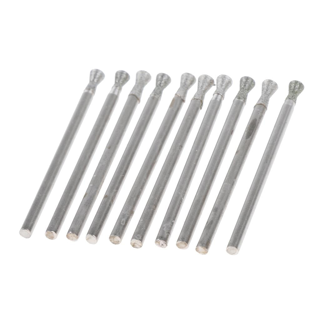 10 Pieces 1/8" Thin Disc Type Shaft Diamond Engraving Burrs Bits Diam. 3mm