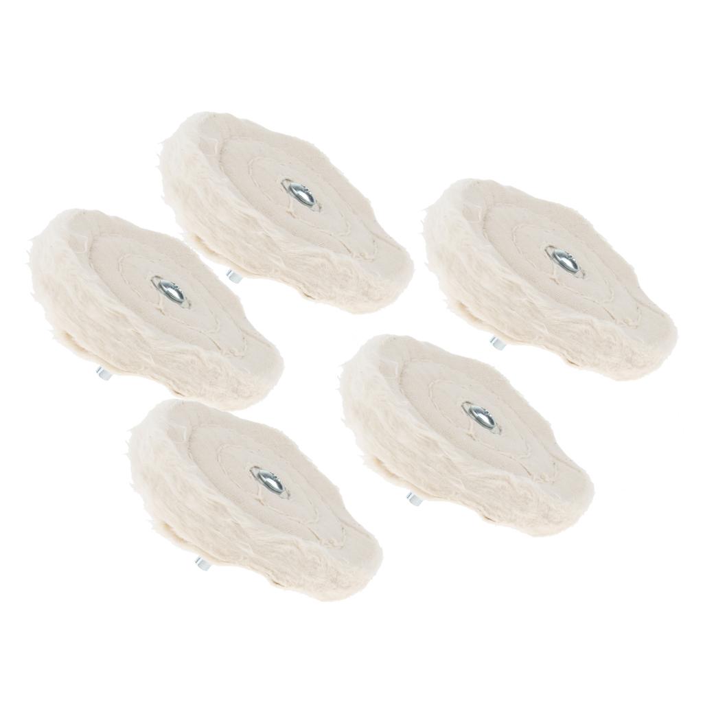5 Pieces Polishing Buffing Cloth Wheels Mops on Electric Grinders 100mm