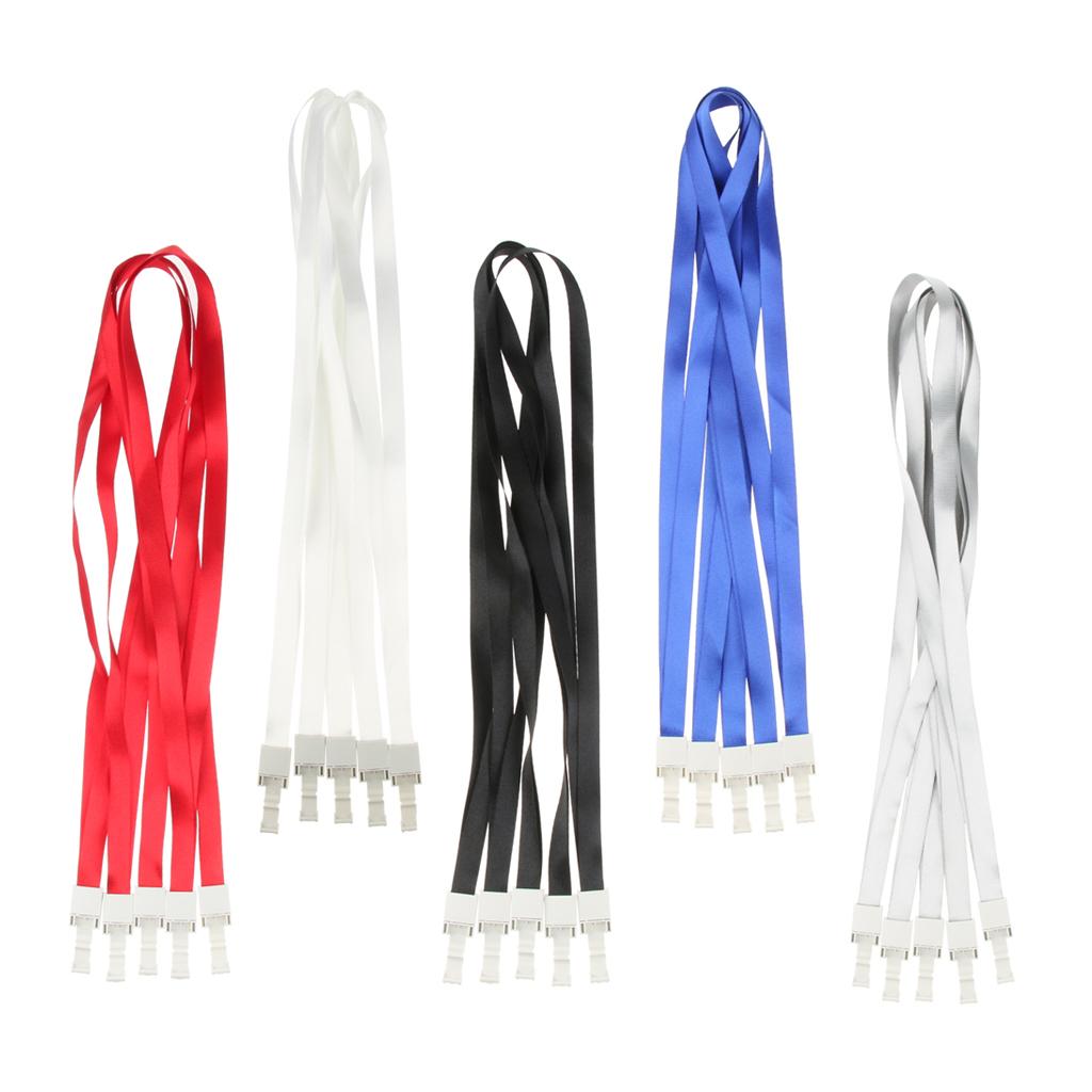 5 Pieces ID Card Holder Lanyard Straps Keychain Badge ID Neck Holders Red
