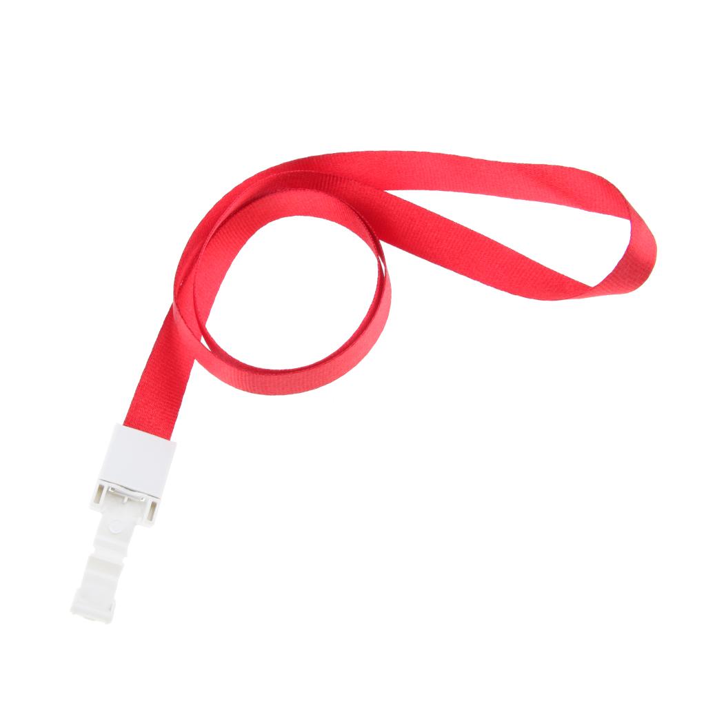 5 Pieces ID Card Holder Lanyard Straps Keychain Badge ID Neck Holders Red