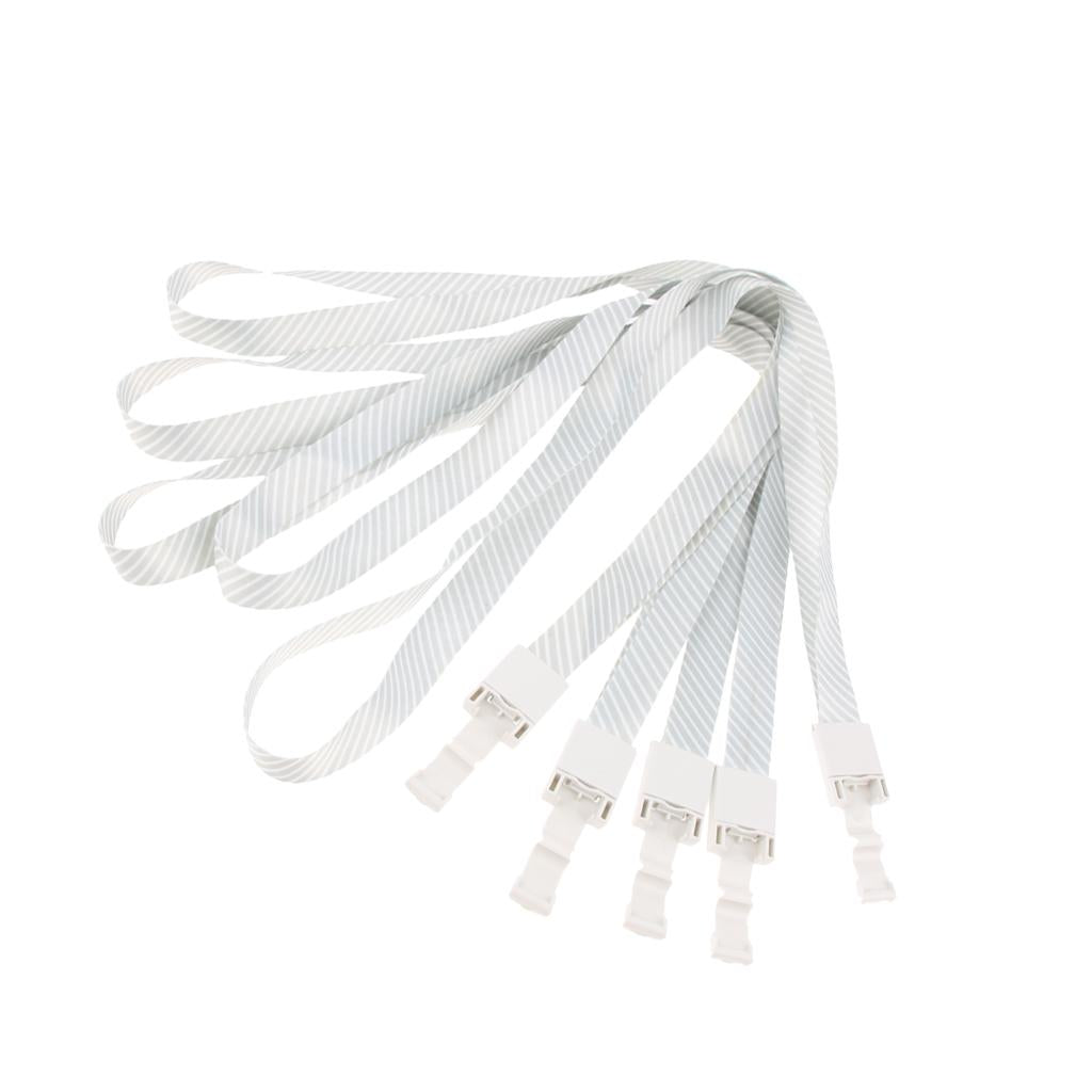 5 Pieces ID Card Holder Lanyard Straps Key Chain Badge ID Neck Holder Gray